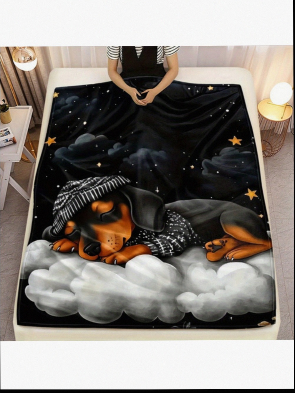 custom glock 43x | item picture 1 cloud scene blanket lightweight 280gsm flannel throw wi