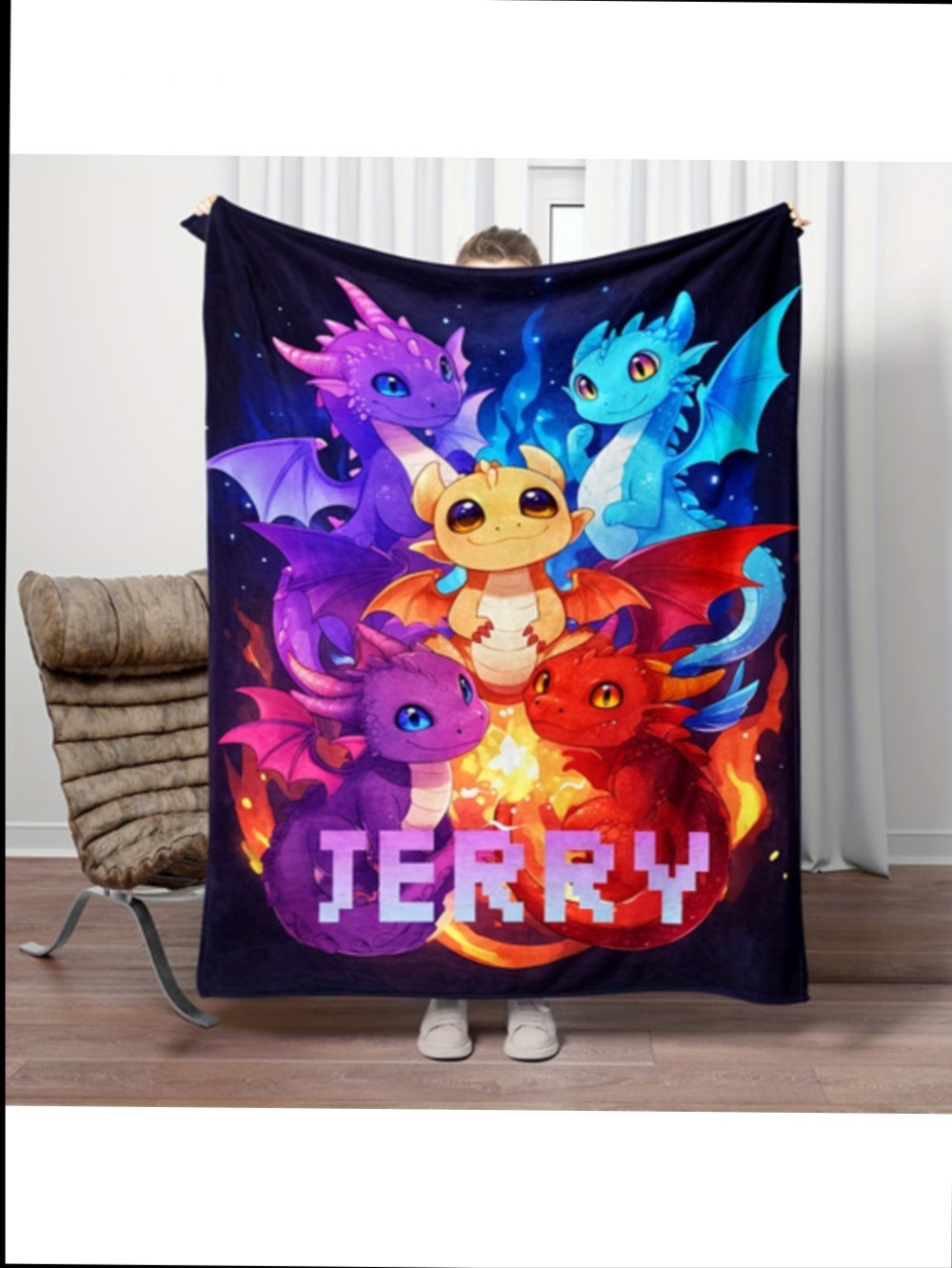 custom exhaust for lincoln mkz | item picture 1 chromatic dragons name blanket soft lightweight flannel