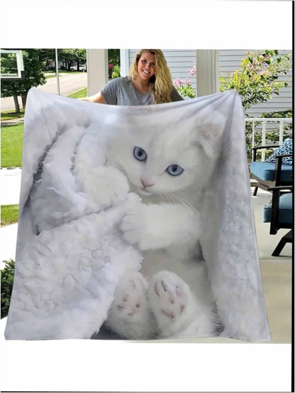 custom wrestling shoes | item picture 1 Comfortable Cute Cat Animal Theme Pattern Flannel Blank