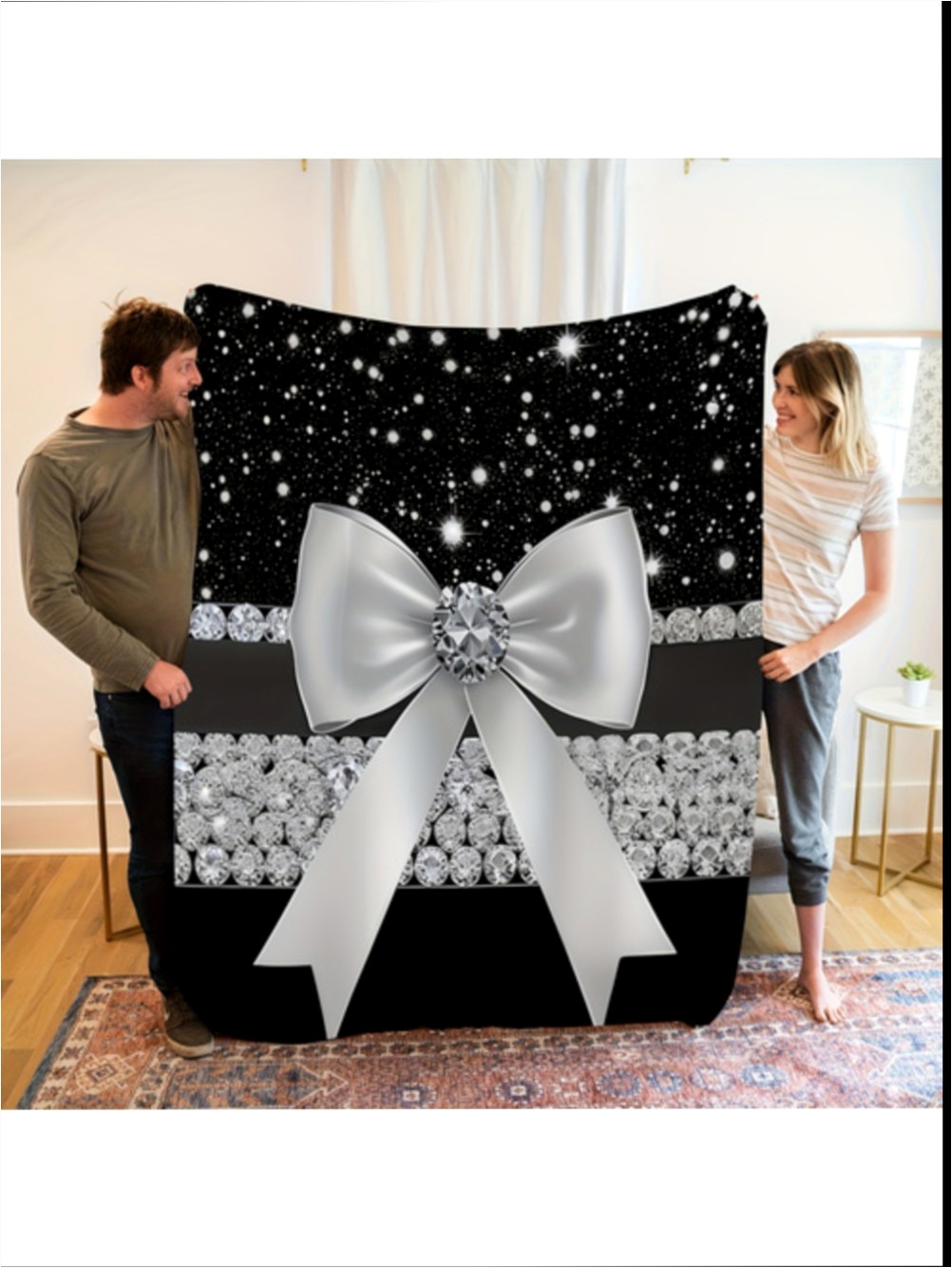 custom thong | item picture 1 comfortable and stylish luxury silvery bow black starry