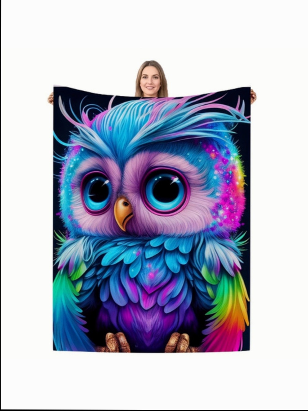 custom trucks for sale | item picture 1 comfortable colorful owl flannel printed throw blanket
